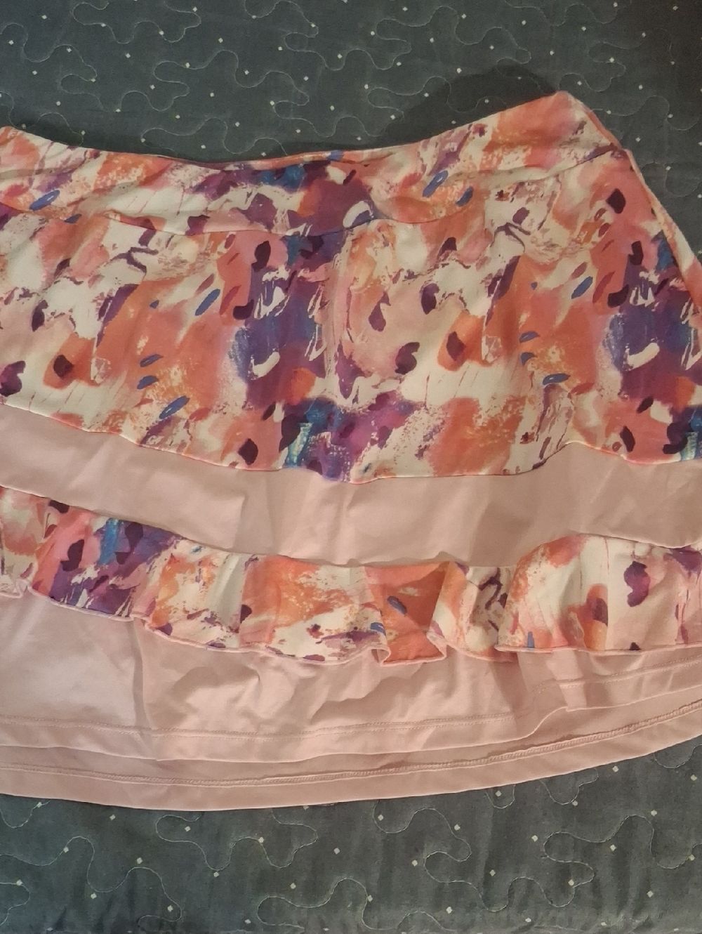 Kyodan Floral Watercolor Pink Ruffle Women's Tennis Skort size large